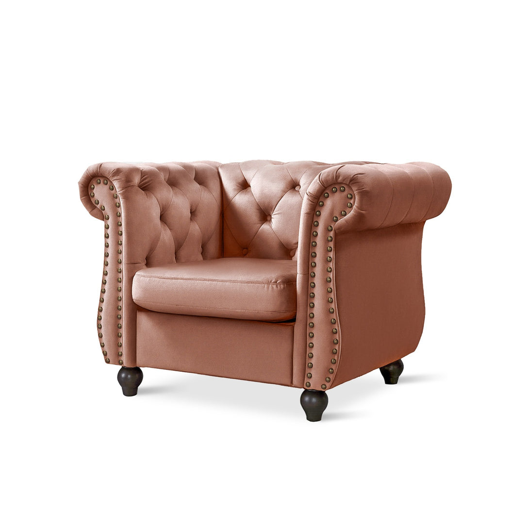 Emily Velvet  Occasional Chair - Rose