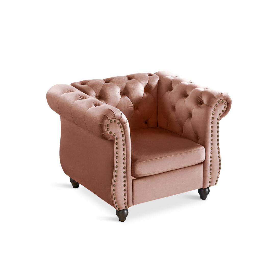 Emily Velvet  Occasional Chair - Rose