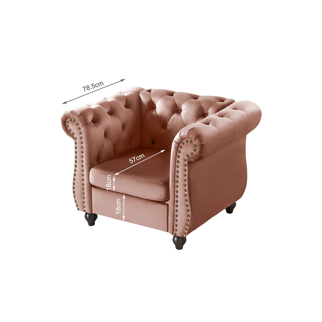 Emily Velvet  Occasional Chair - Rose