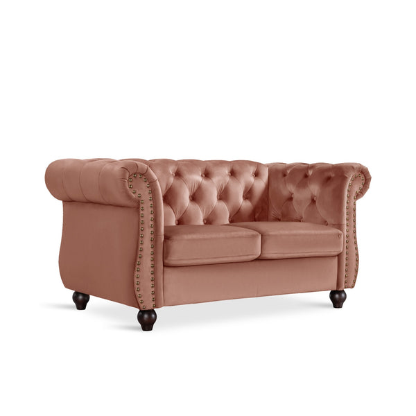 Emily Velvet 2 Seater Sofa - Rose