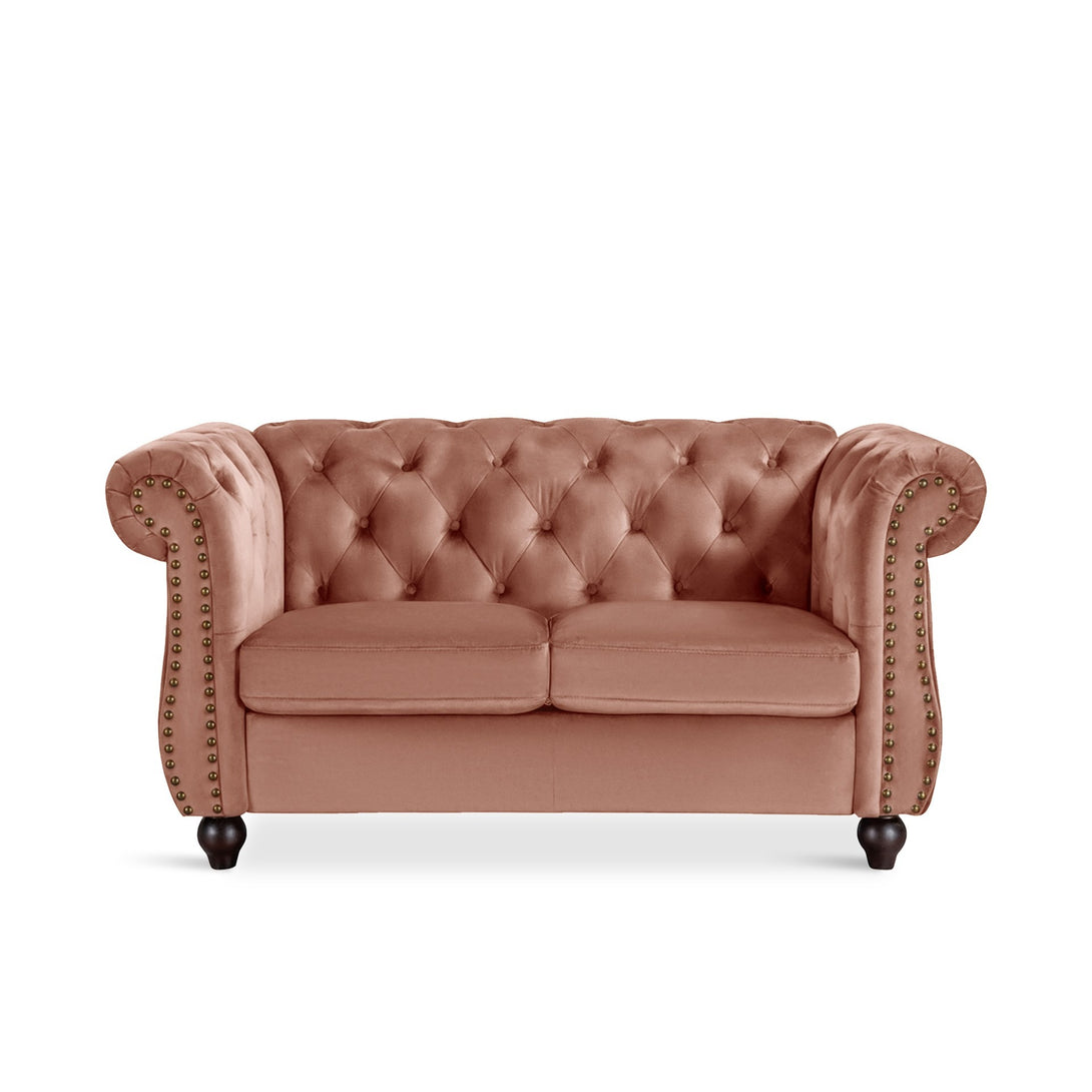 Emily Velvet 2 Seater Sofa - Rose
