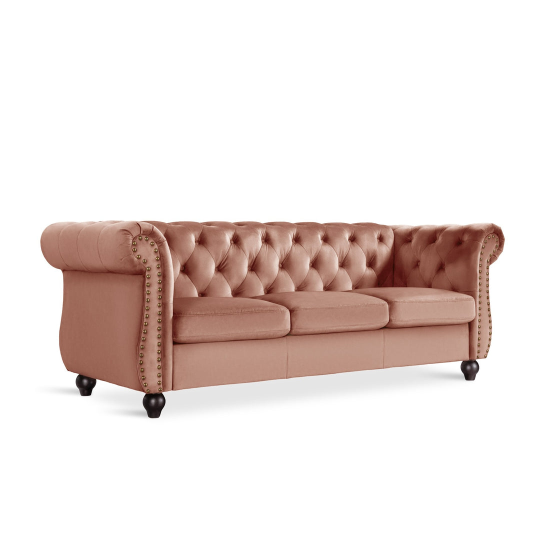 Emily Velvet 3 Seater Sofa - Rose