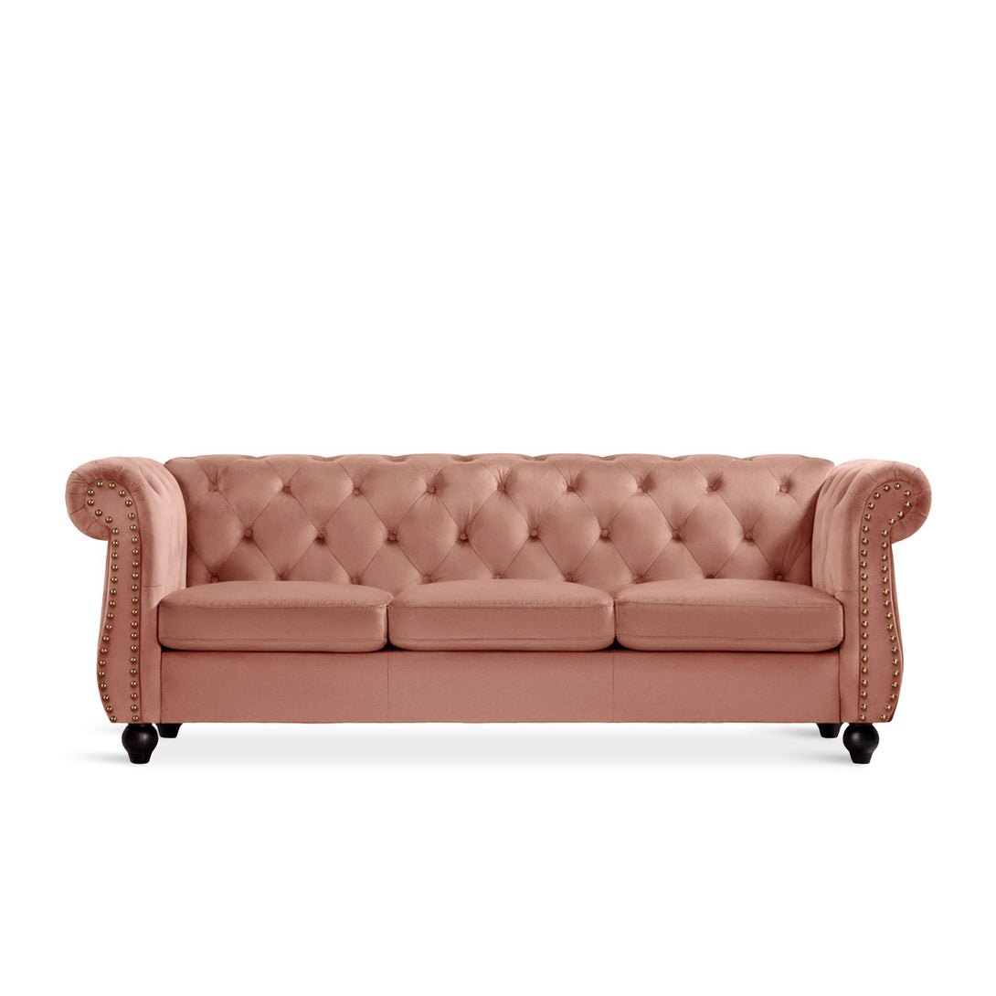 Emily Velvet 3 Seater Sofa - Rose
