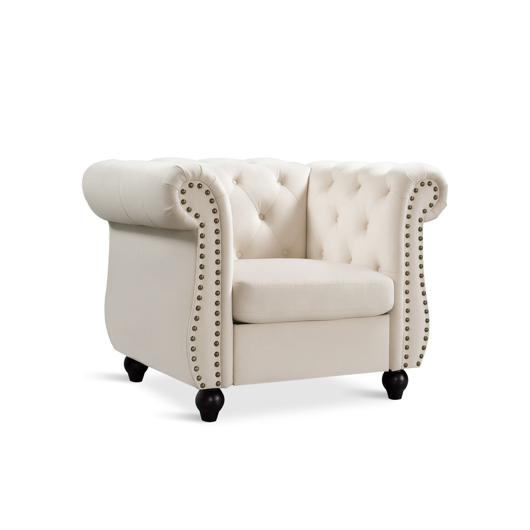 Emily Velvet  Occasional Chair - Ivory