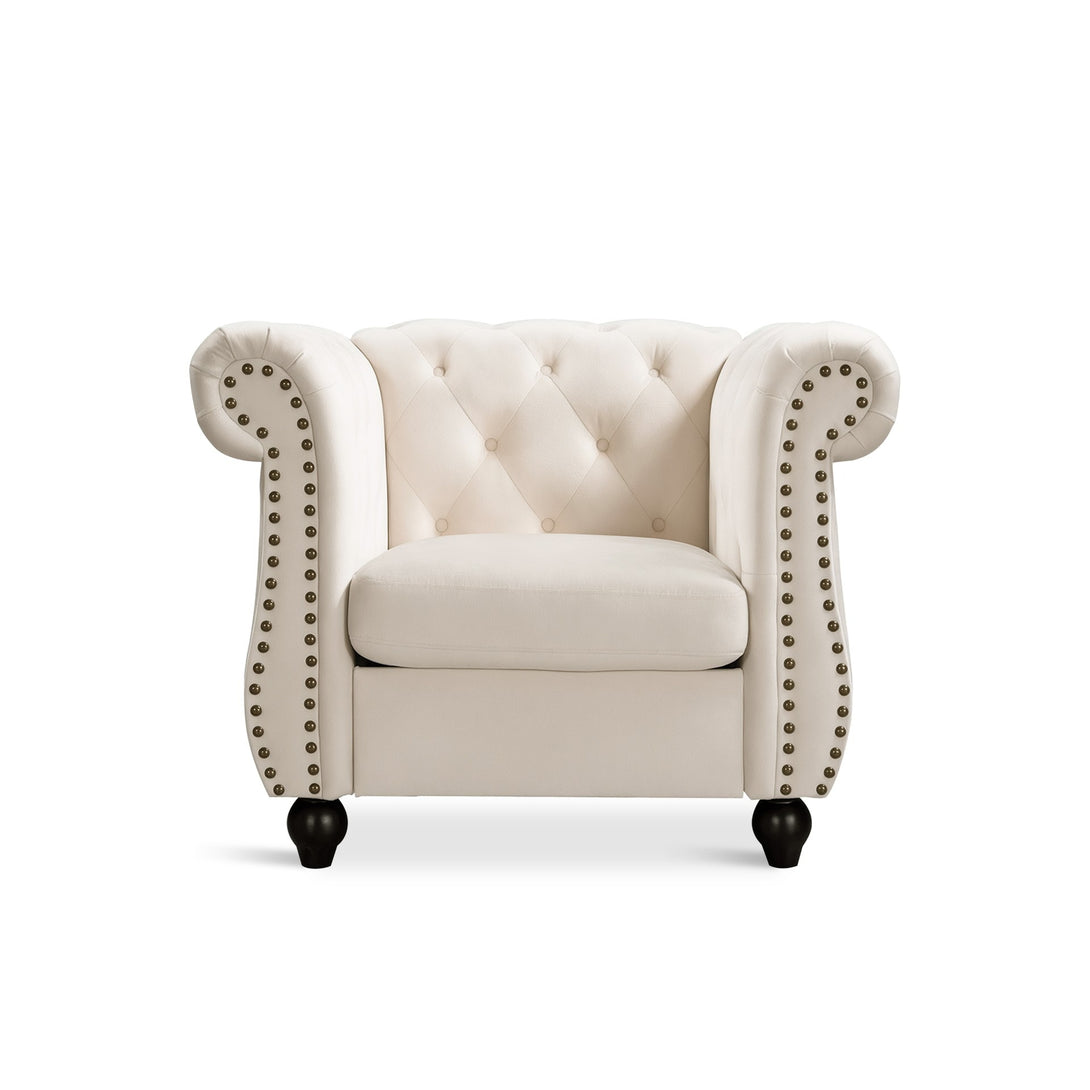 Emily Velvet  Occasional Chair - Ivory