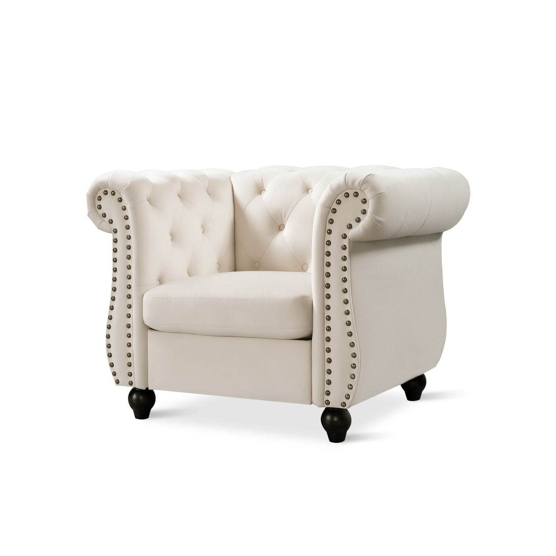 Emily Velvet  Occasional Chair - Ivory