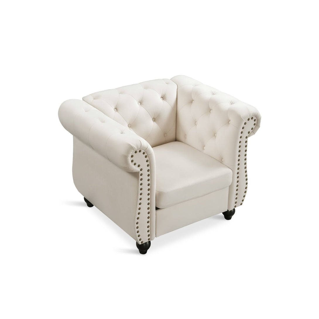 Emily Velvet  Occasional Chair - Ivory