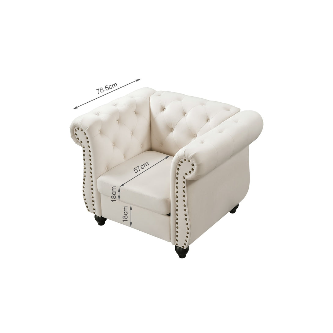 Emily Velvet  Occasional Chair - Ivory