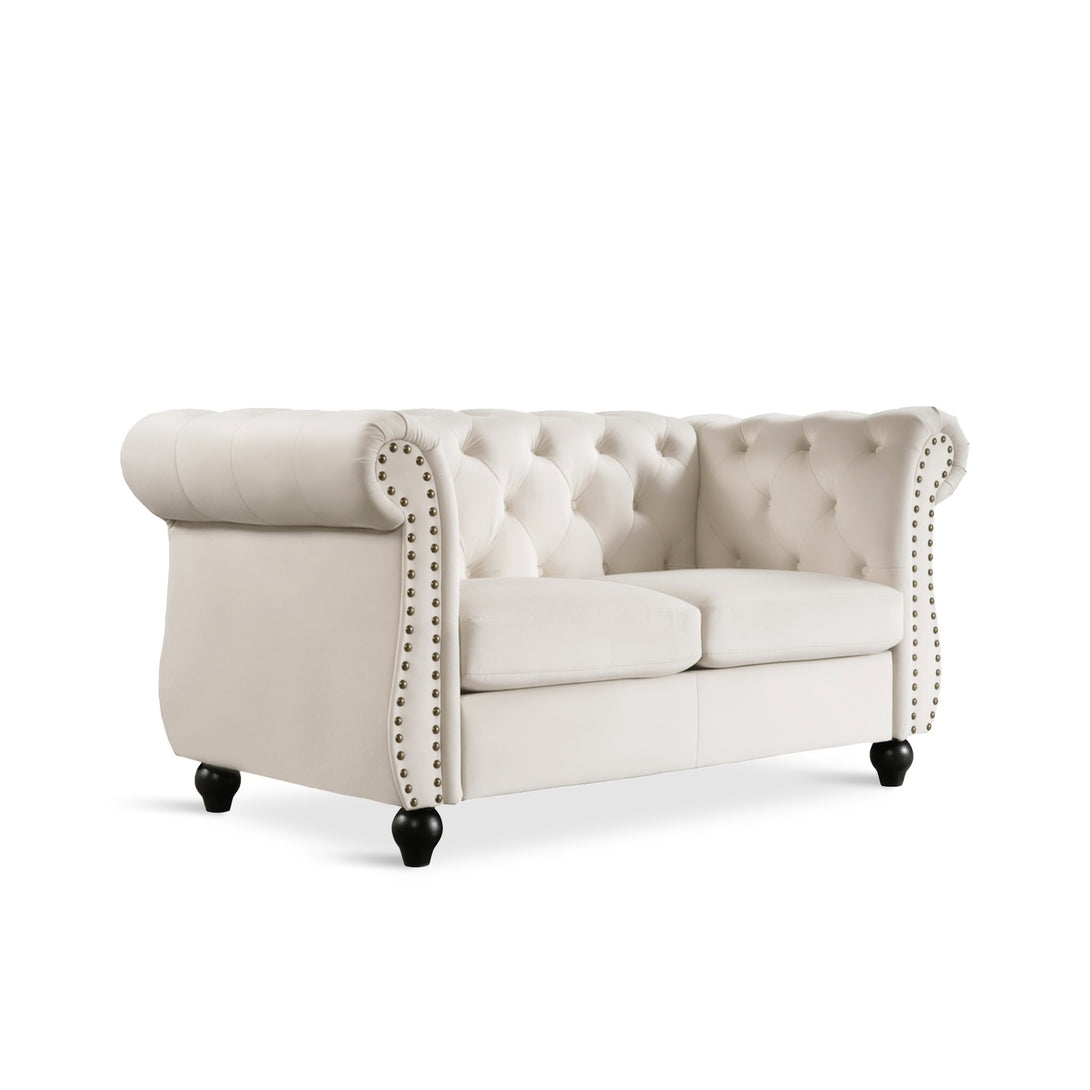 Emily Velvet 2 Seater Sofa - Ivory
