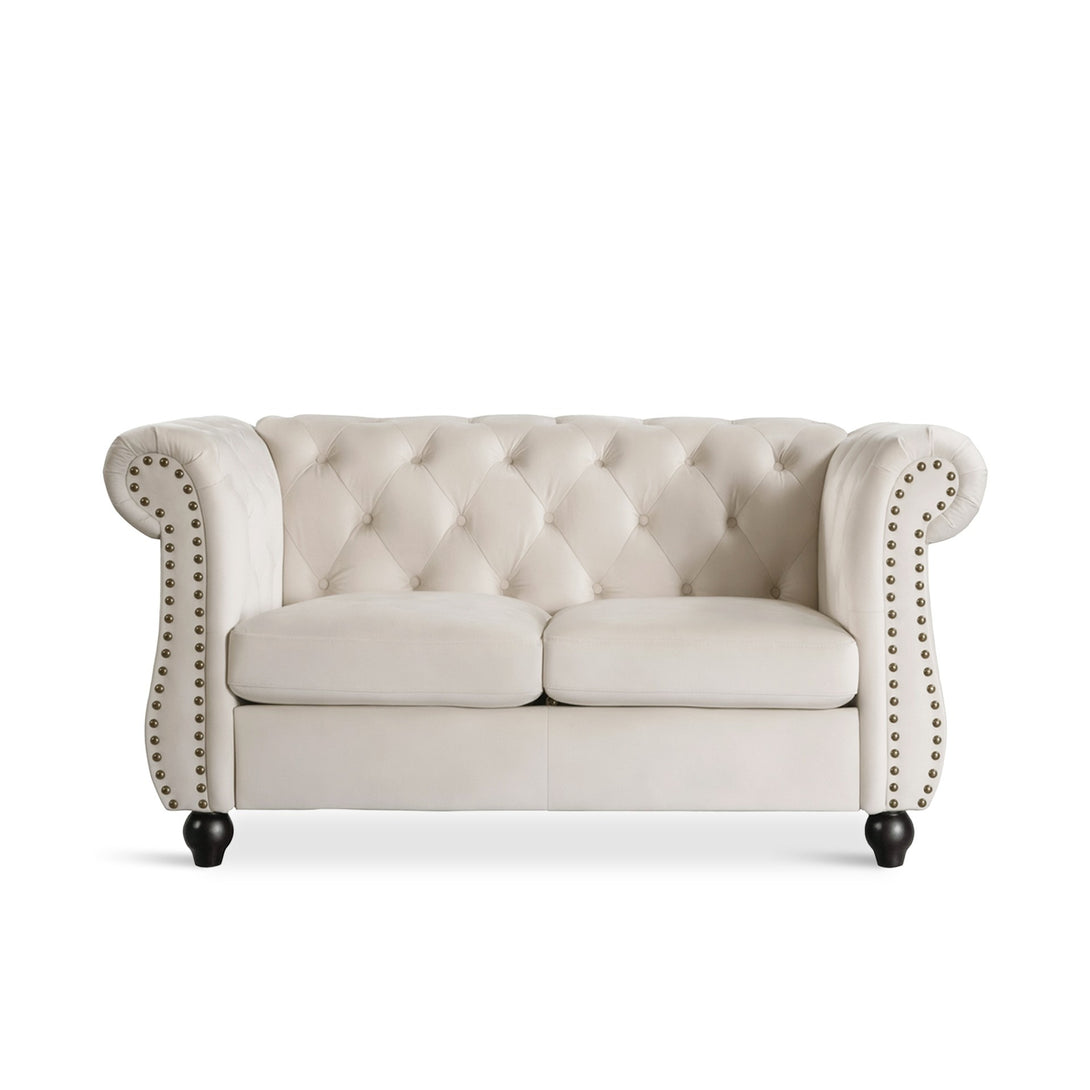 Emily Velvet 2 Seater Sofa - Ivory