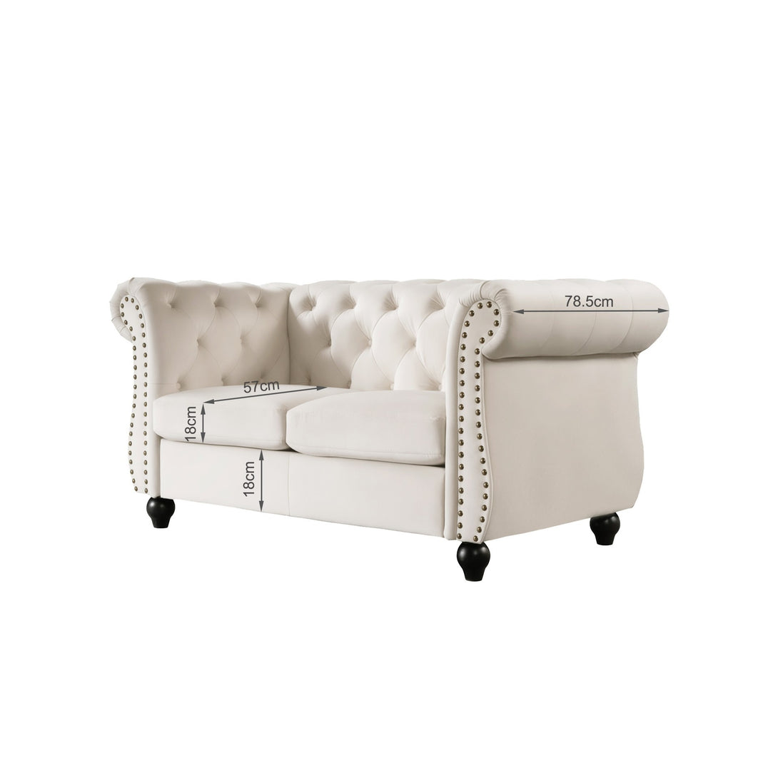 Emily Velvet 2 Seater Sofa - Ivory