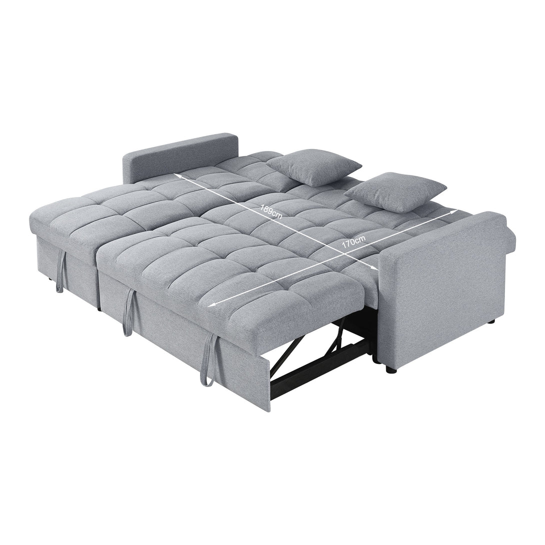 Oakleigh 3 Seater Sofa Bed with Storage - Grey