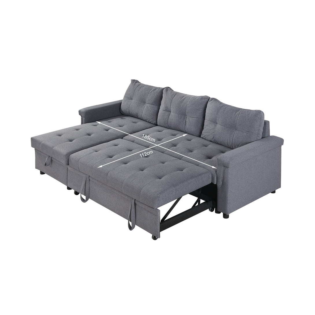 Murphy 3 Seater Sofa Bed with Storage - Dark Grey