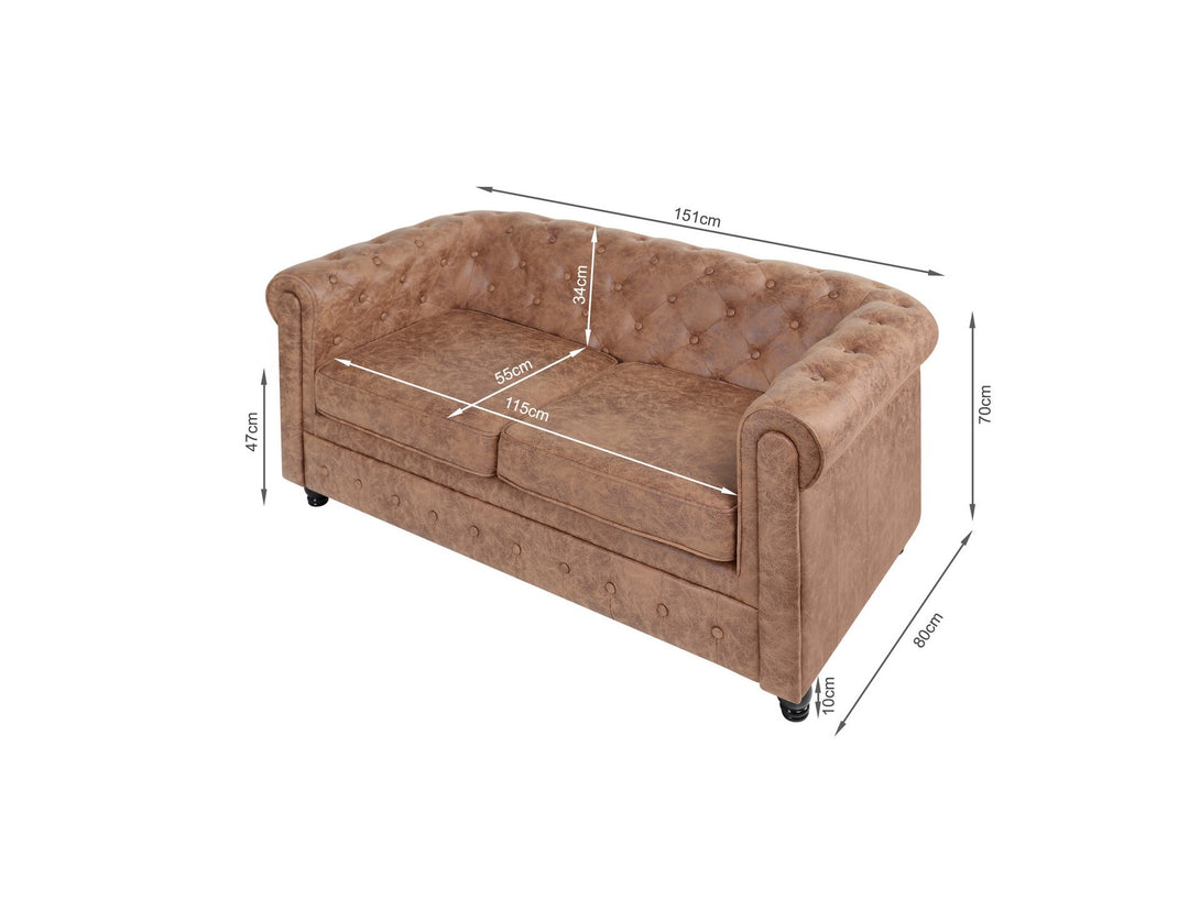 Aviana 2 Seater Sofa - Brown