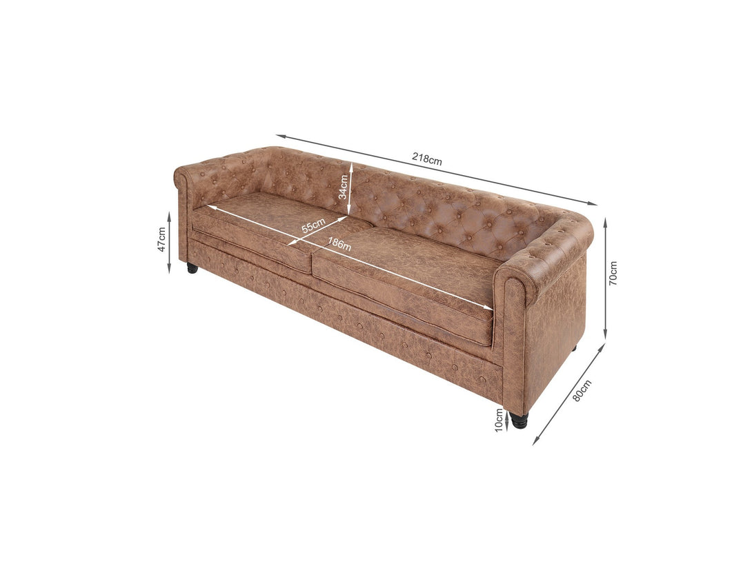 Aviana 3 Seater Sofa - Brown