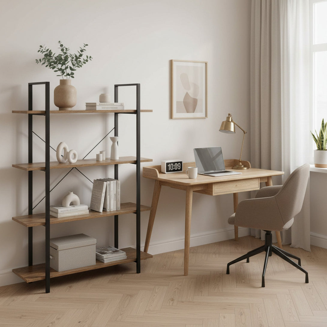 Forge 4-Tier Bookshelf - Rustic Brown