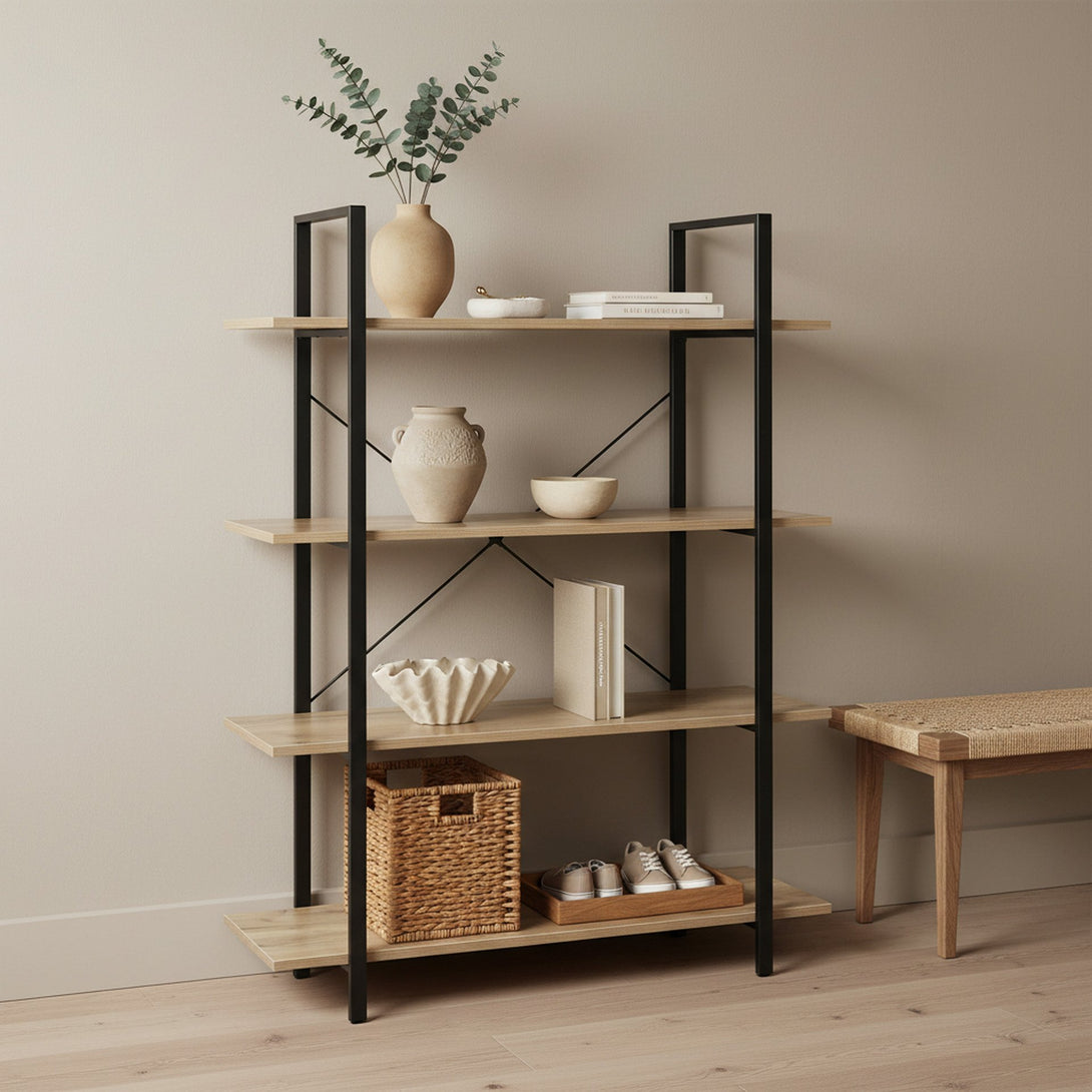 Forge 4-Tier Bookshelf - Rustic Brown