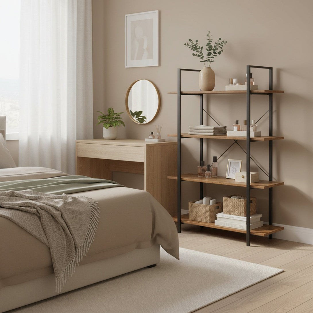 Forge 4-Tier Bookshelf - Rustic Brown