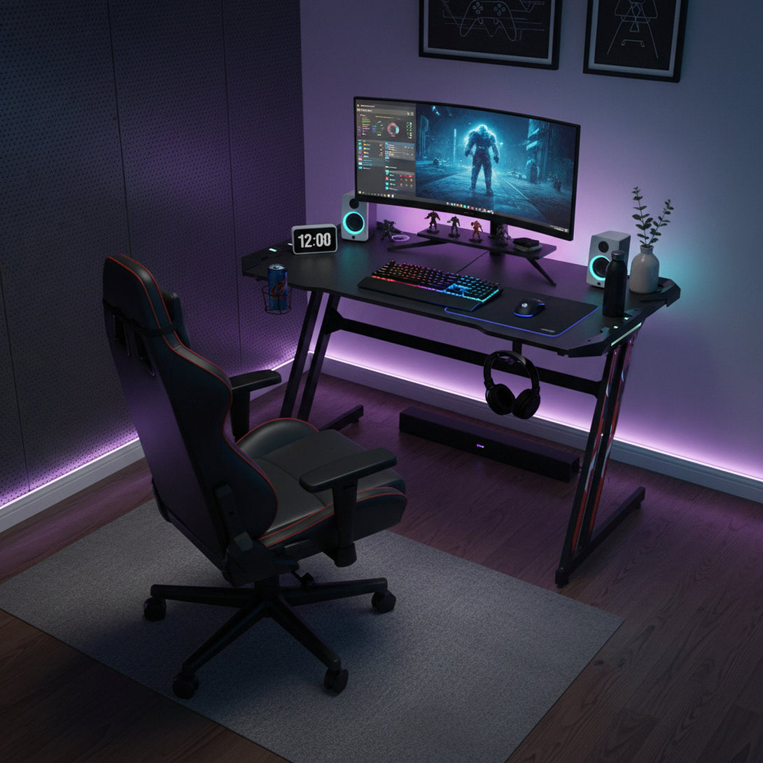 Vortex 120cm Gaming Desk - Carbon Black