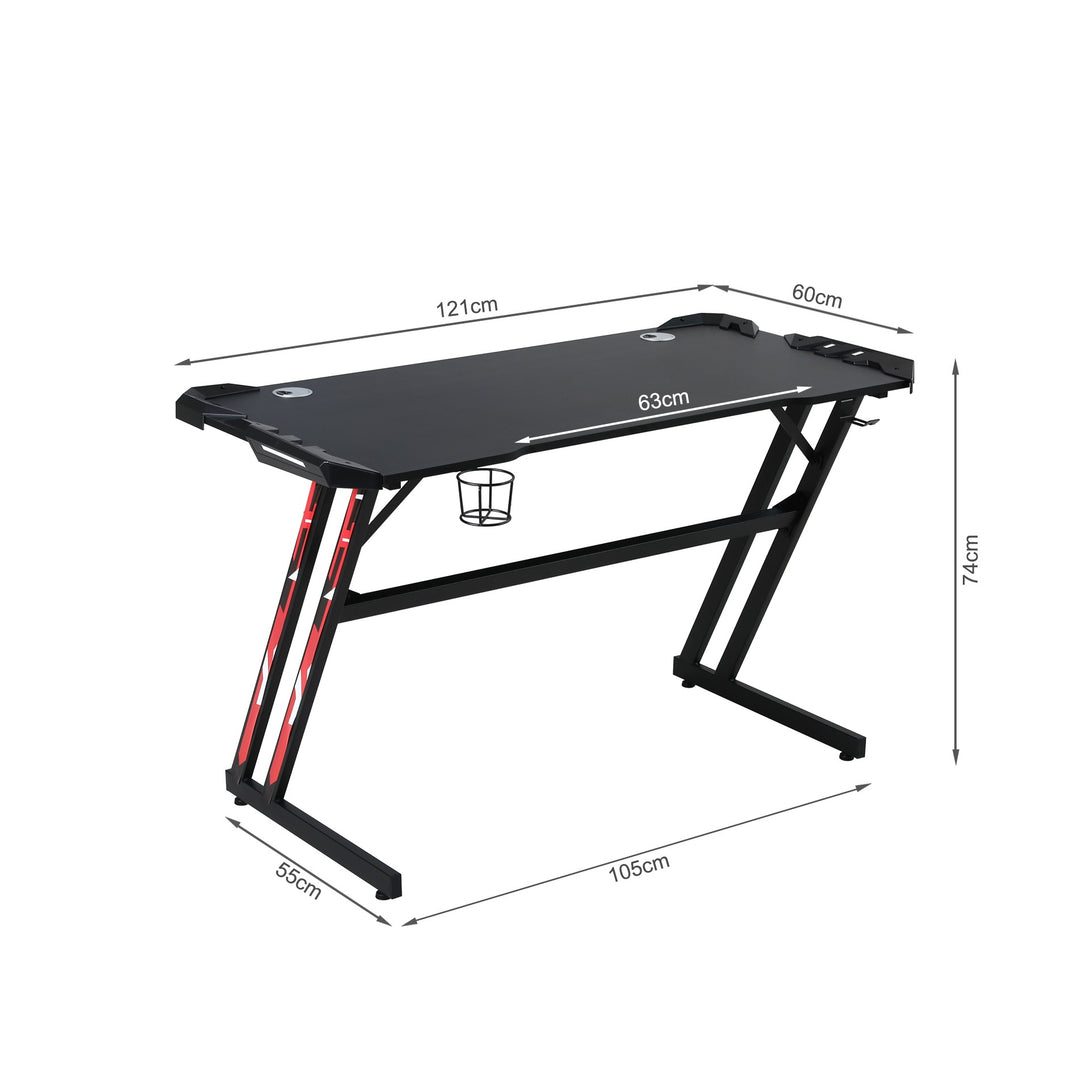 Vortex 120cm Gaming Desk - Carbon Black