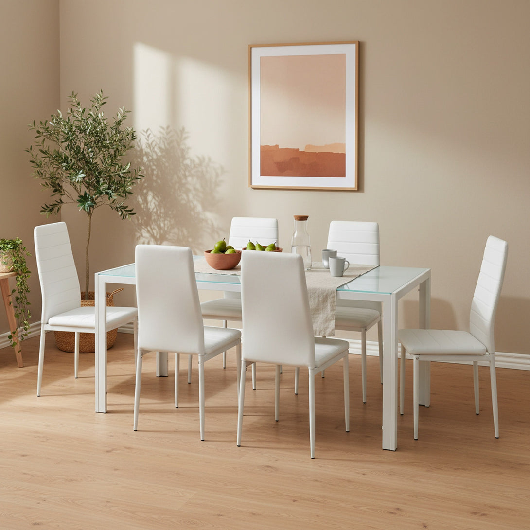 Samuel 7 Piece 1.6m Dining Set - White