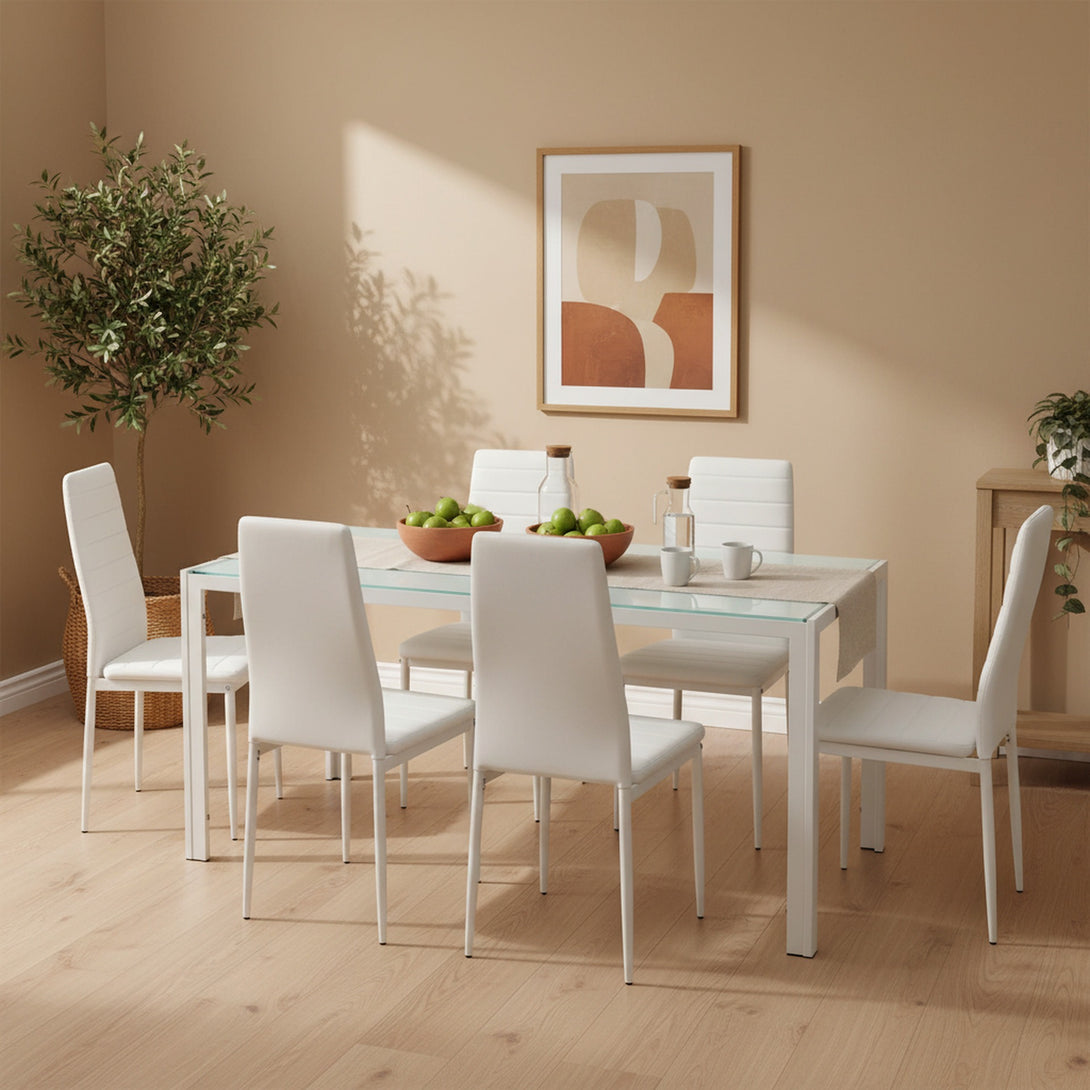 Samuel 7 Piece 1.6m Dining Set - White