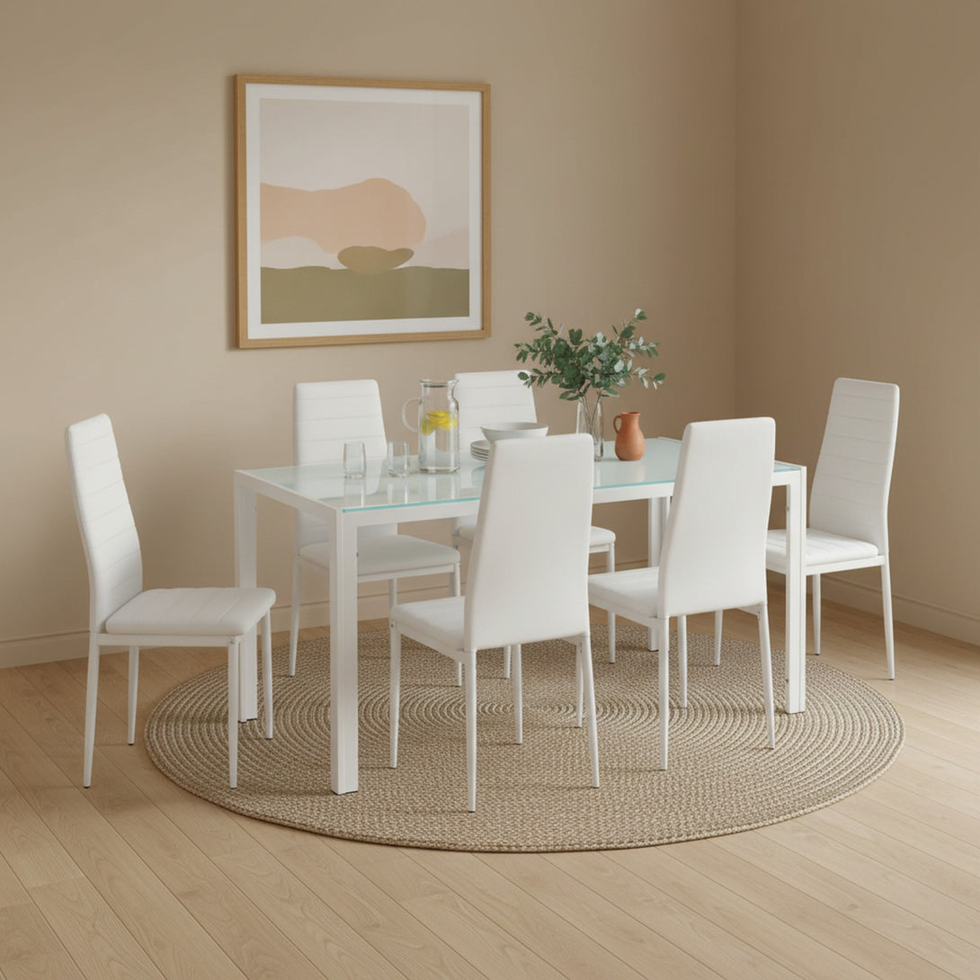 Samuel 7 Piece 1.6m Dining Set - White