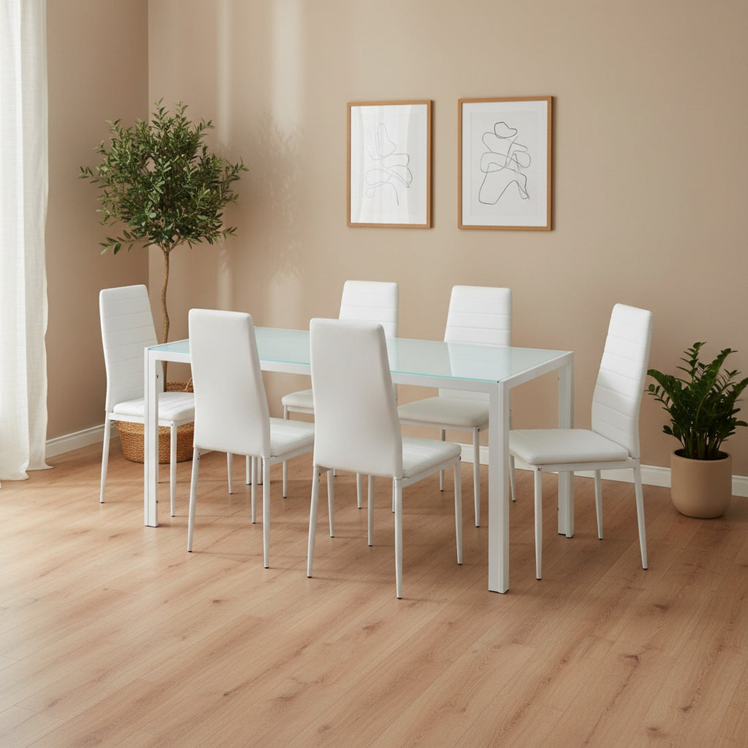 Samuel 7 Piece 1.6m Dining Set - White