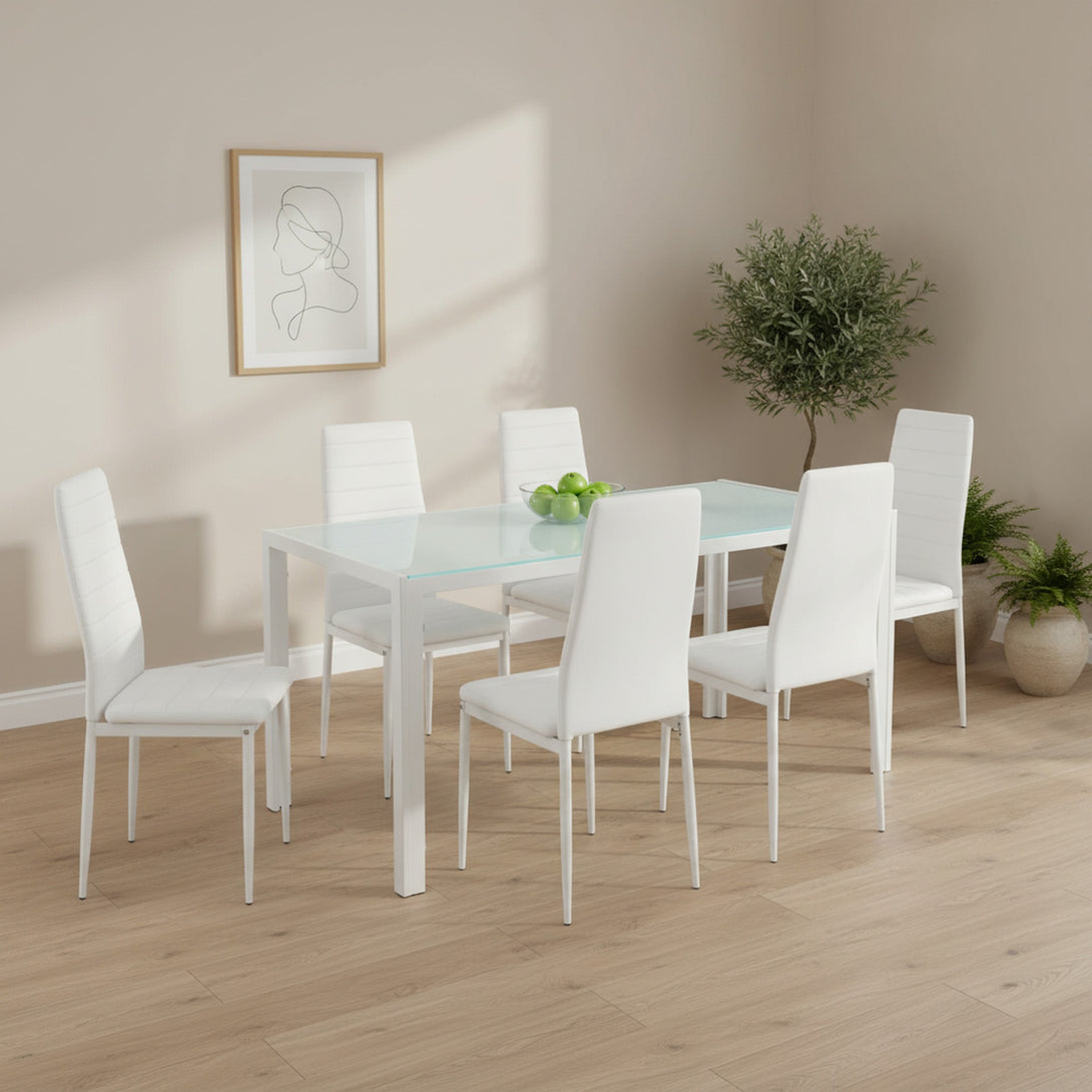 Samuel 7 Piece 1.6m Dining Set - White