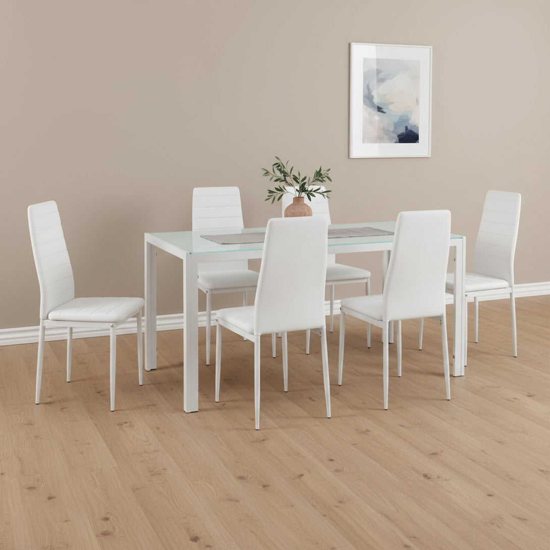 Samuel 7 Piece 1.6m Dining Set - White