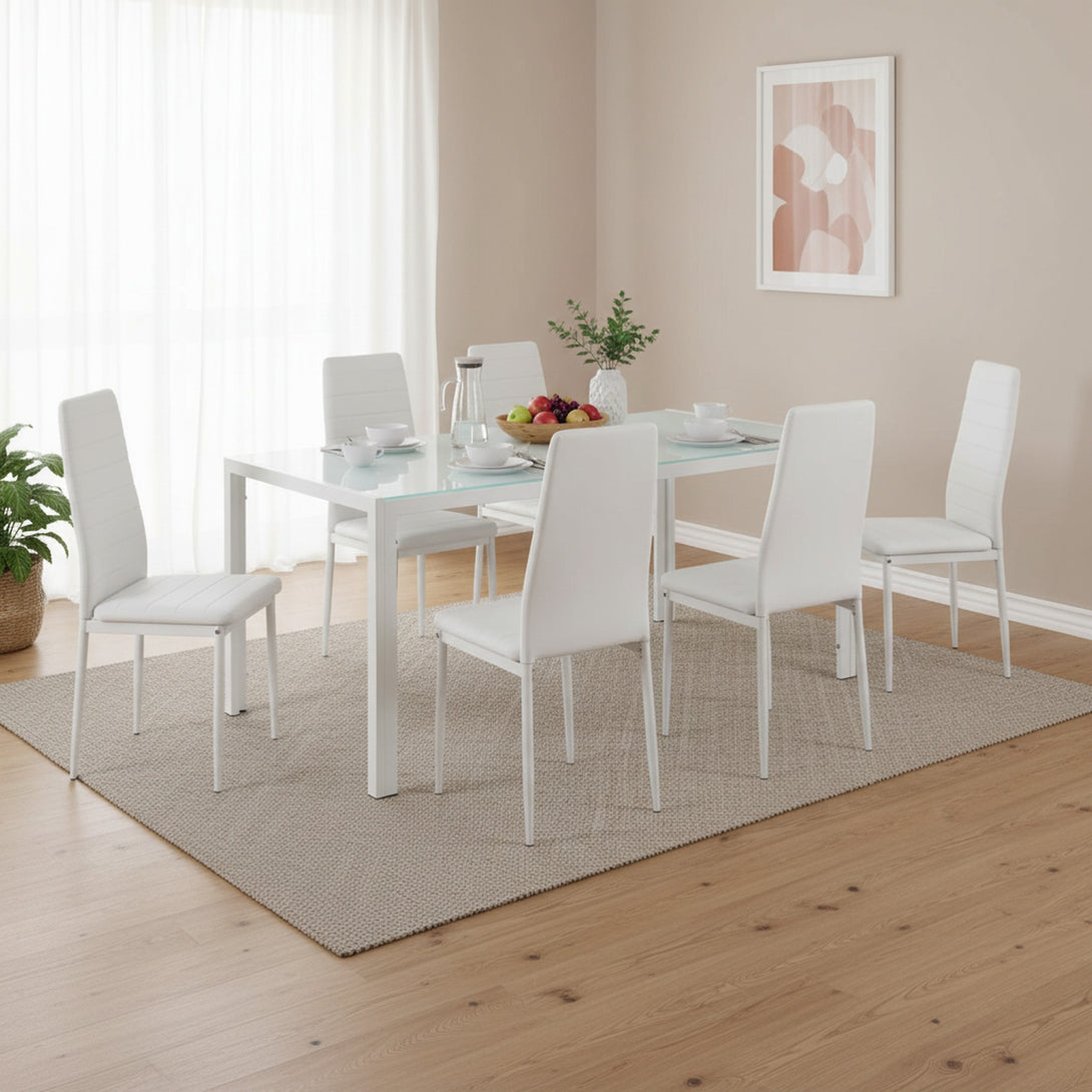 Samuel 7 Piece 1.8m Dining Set - White