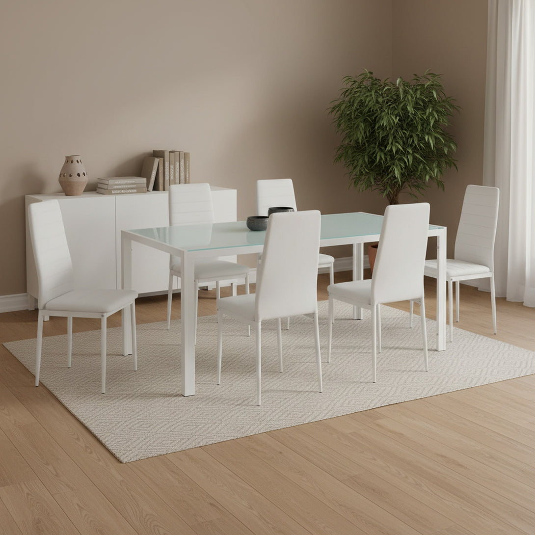 Samuel 7 Piece 1.8m Dining Set - White