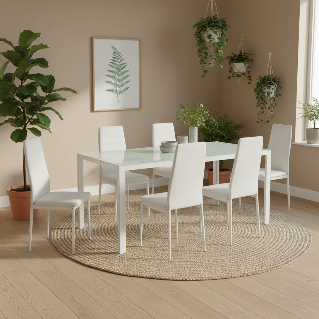 Samuel 7 Piece 1.8m Dining Set - White