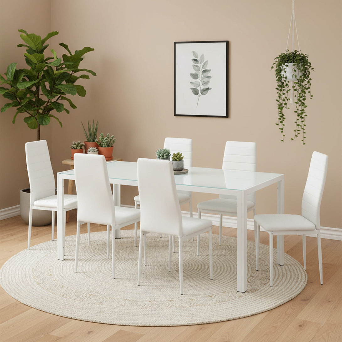 Samuel 7 Piece 1.8m Dining Set - White