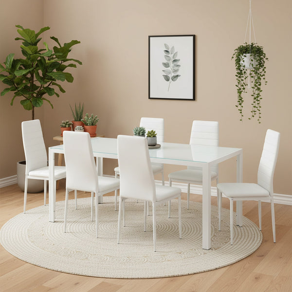Samuel 7 Piece 1.8m Dining Set - White