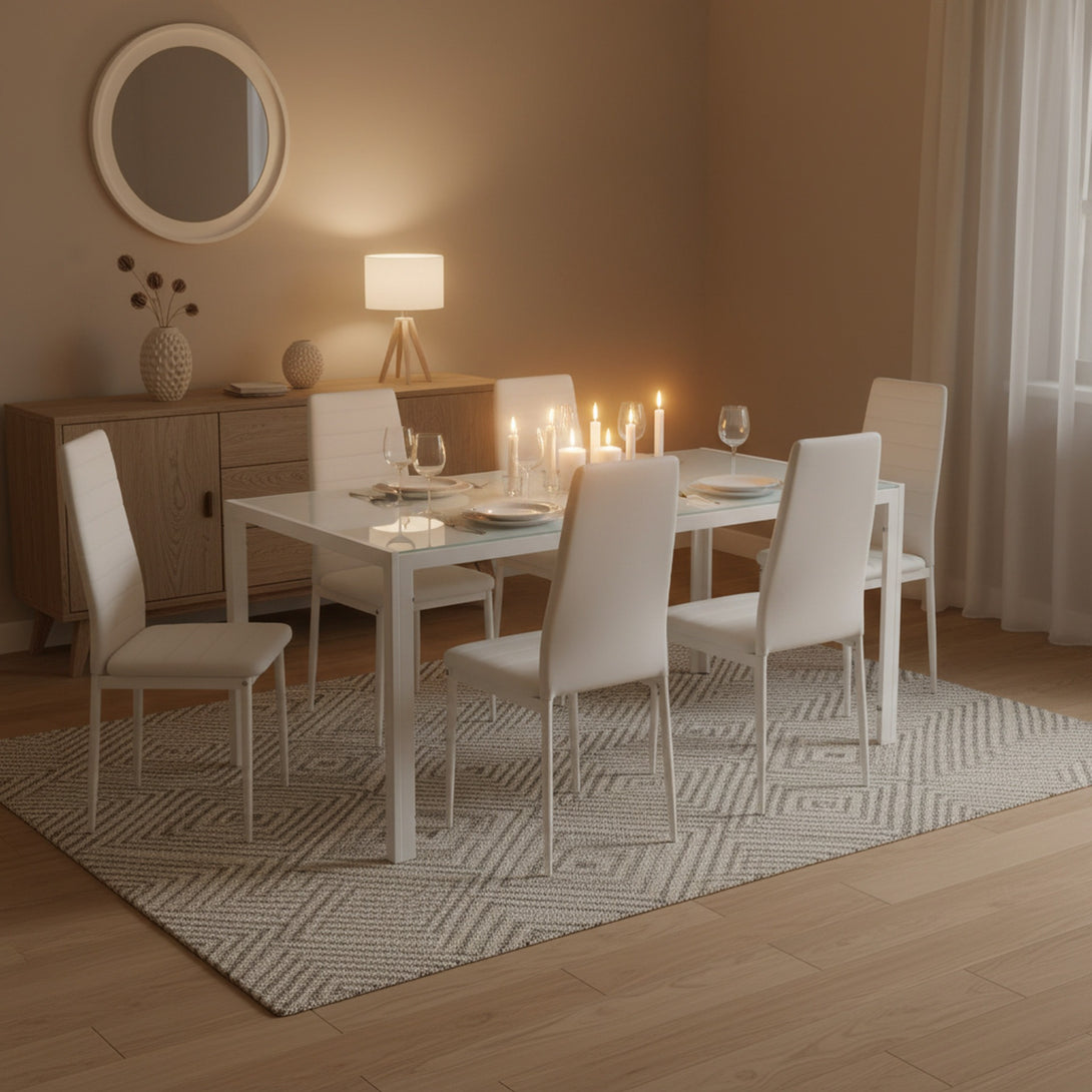 Samuel 7 Piece 1.8m Dining Set - White