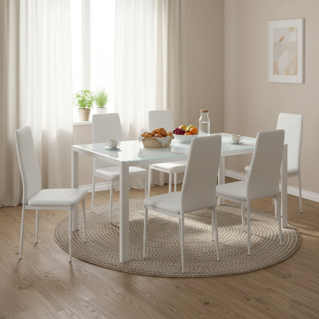 Samuel 7 Piece 1.8m Dining Set - White