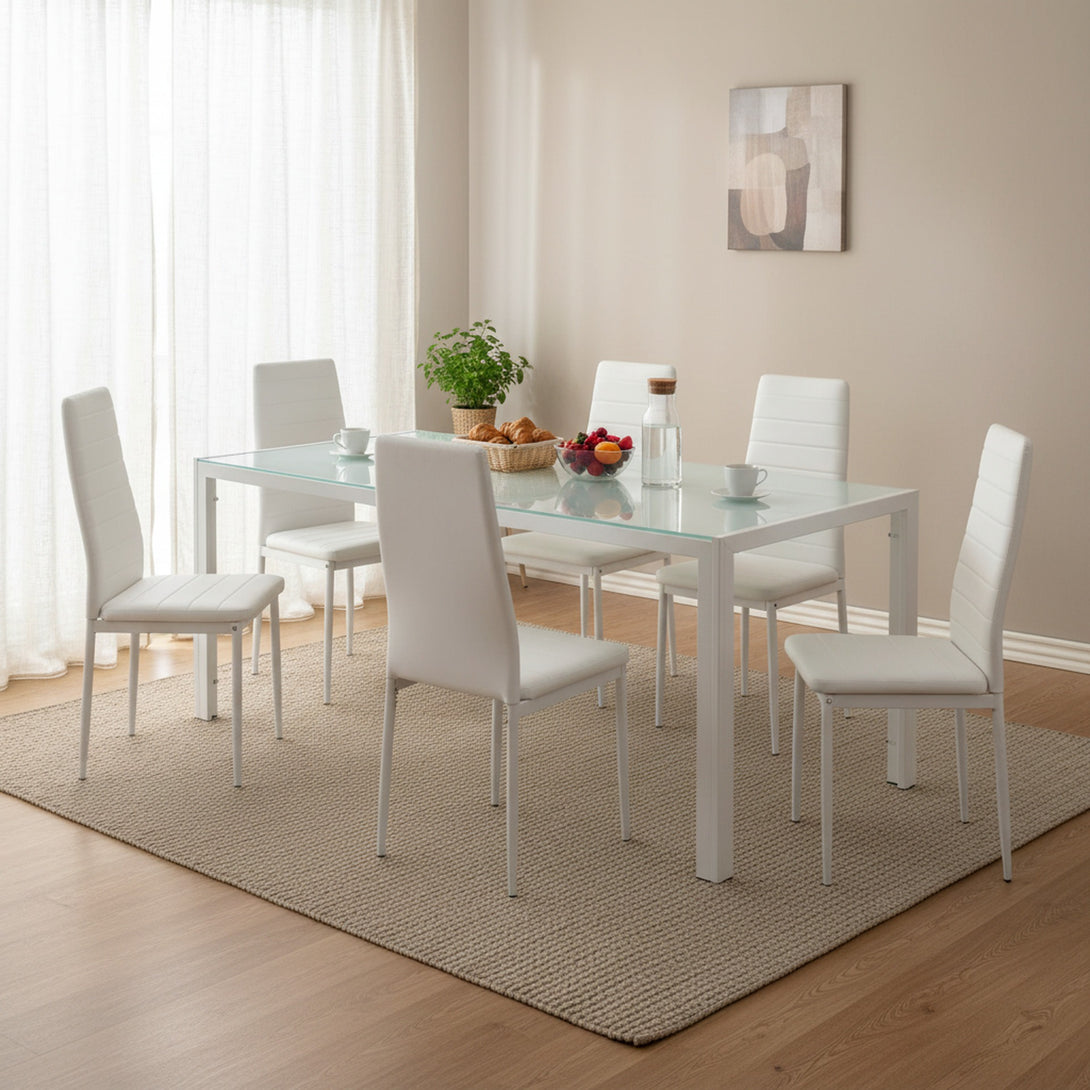 Samuel 7 Piece 1.8m Dining Set - White