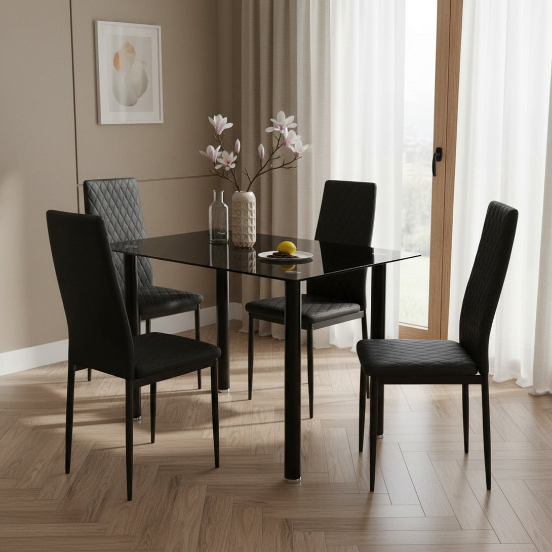 Fusion Diamond Chair- Set of 4 - Black