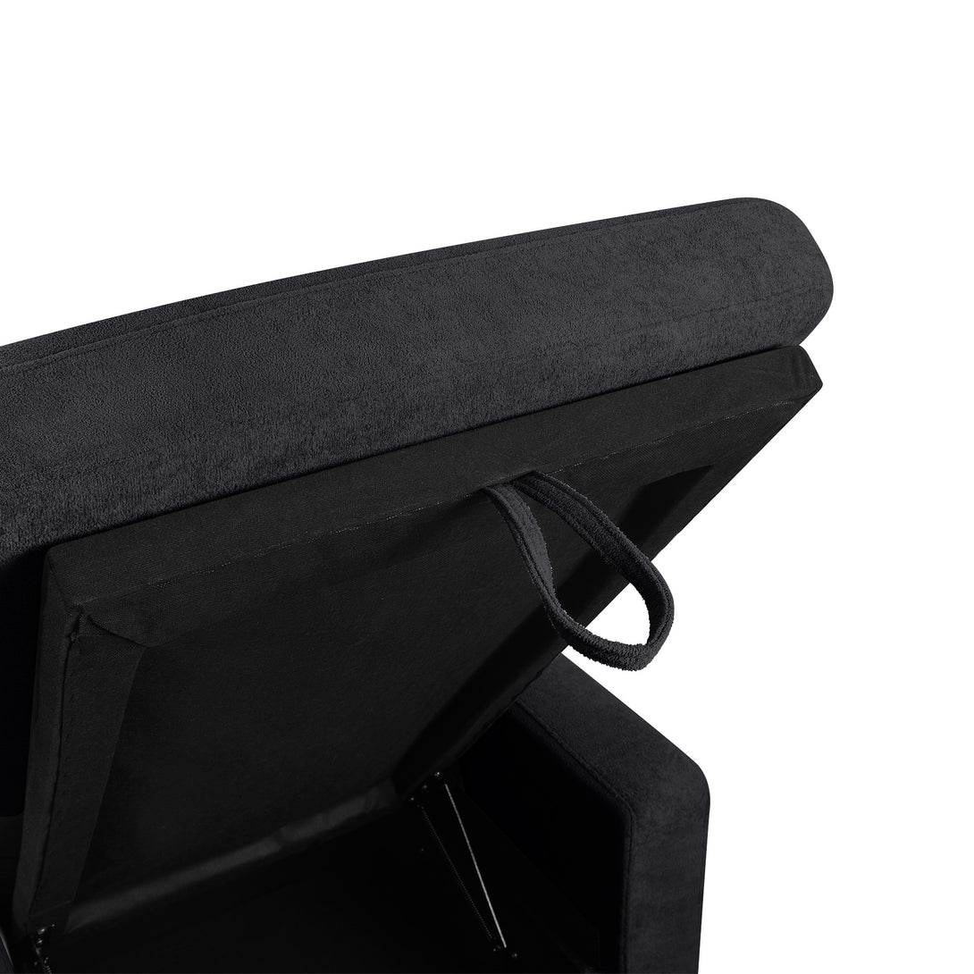 Amy 3 Seater Sofa Bed with Storage - Black