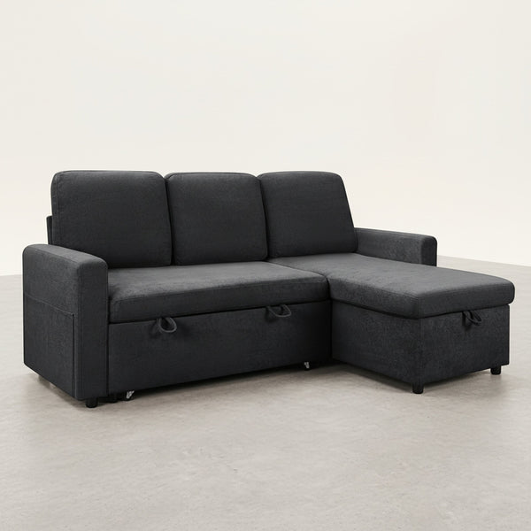 Amy 3 Seater Sofa Bed with Storage - Dark Grey
