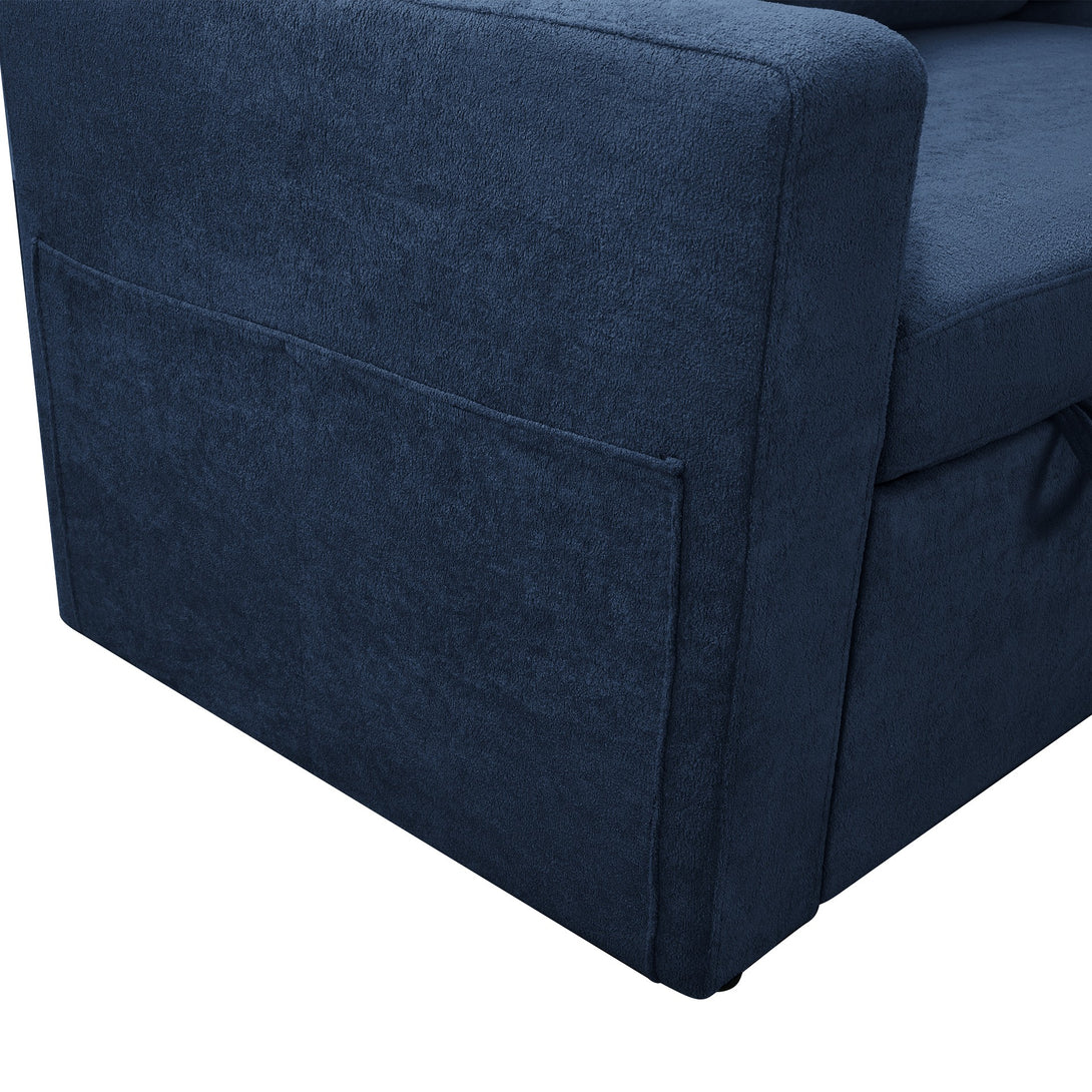 Amy 3 Seater Sofa Bed with Storage - Blue