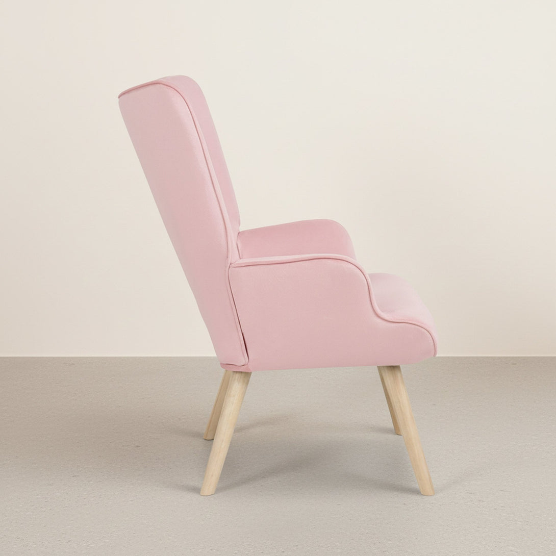 Olivia Armchair with Ottoman - Pink