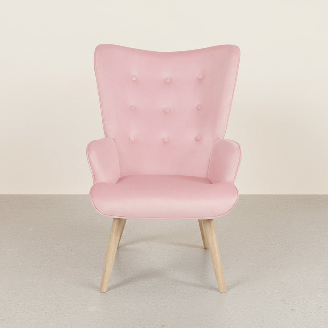 Olivia Armchair with Ottoman - Pink