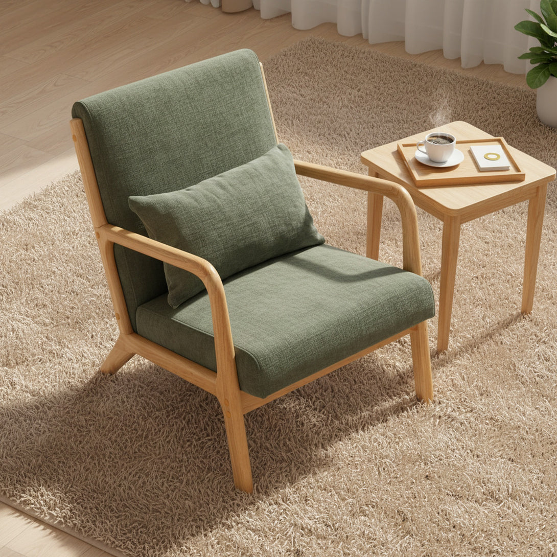 Taru Linen Armchair - Dark Green