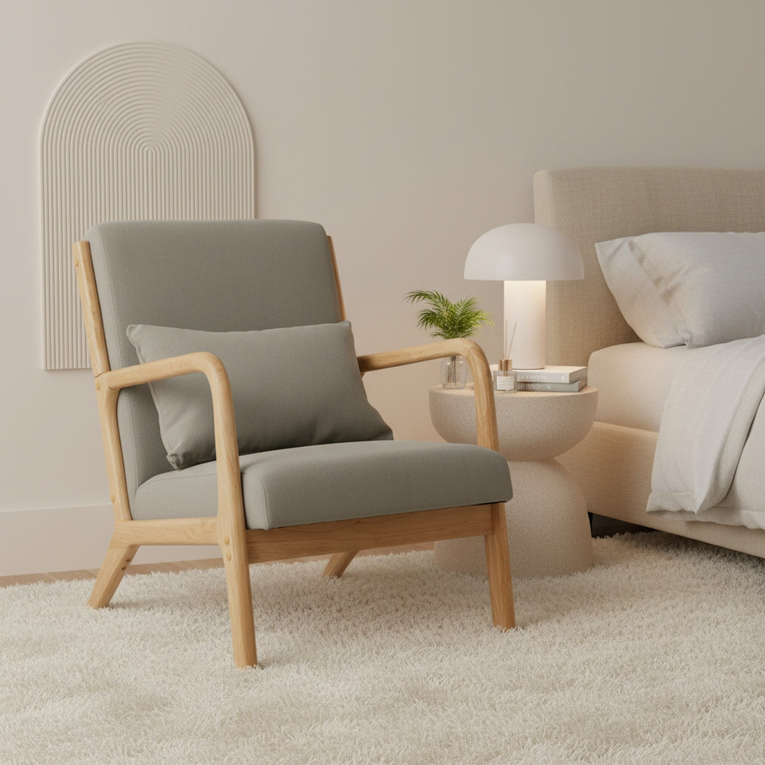 Taru Velvet Armchair - Grey