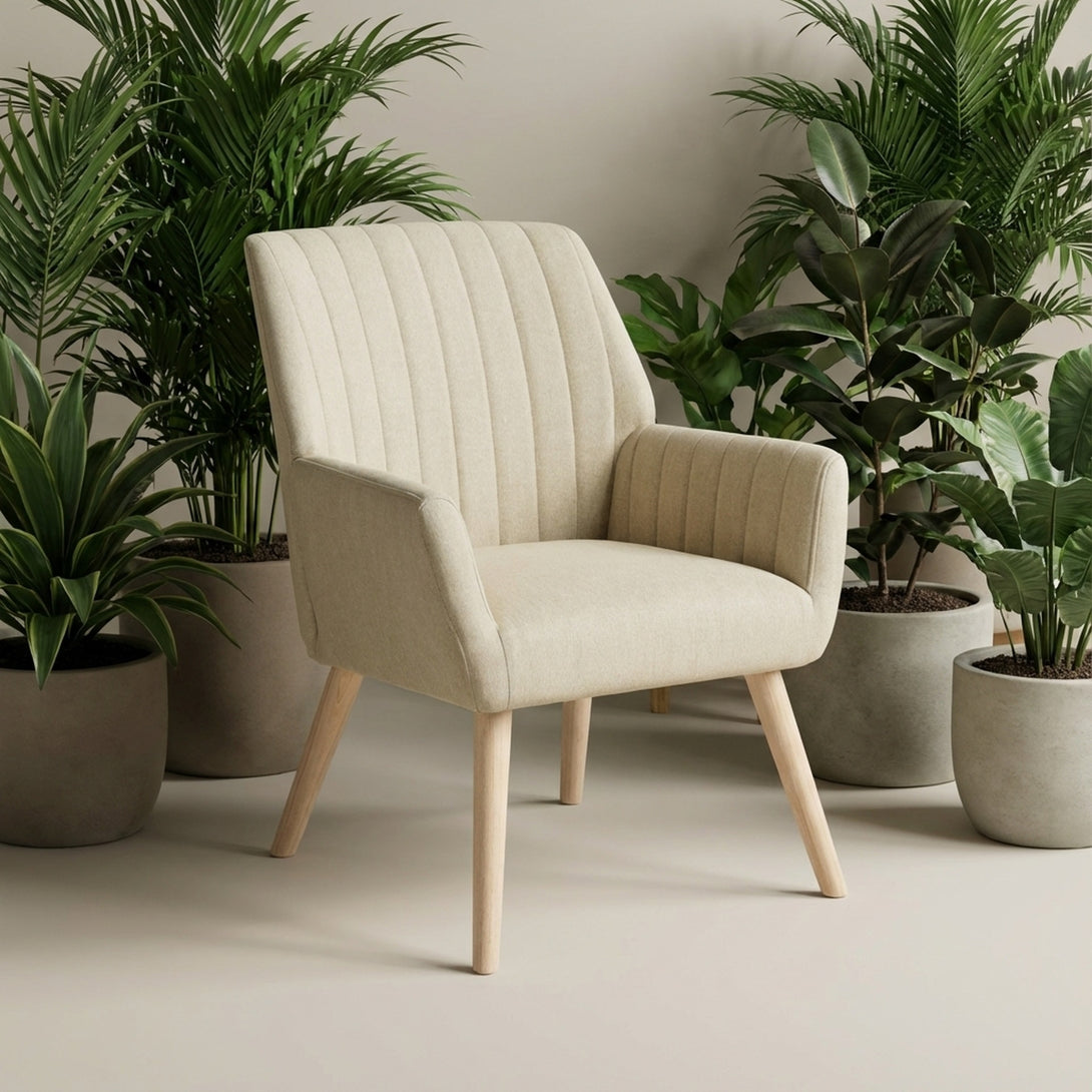 Niva Linen Armchair - Linen Beige
