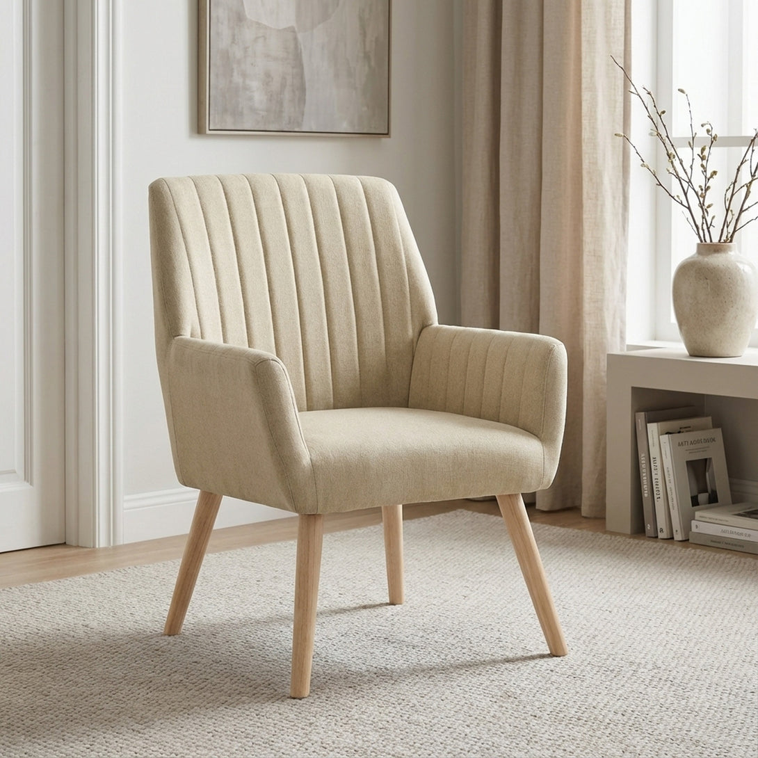 Niva Linen Armchair - Linen Beige