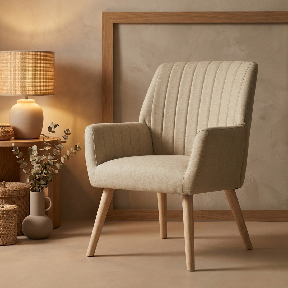 Niva Linen Armchair - Linen Beige