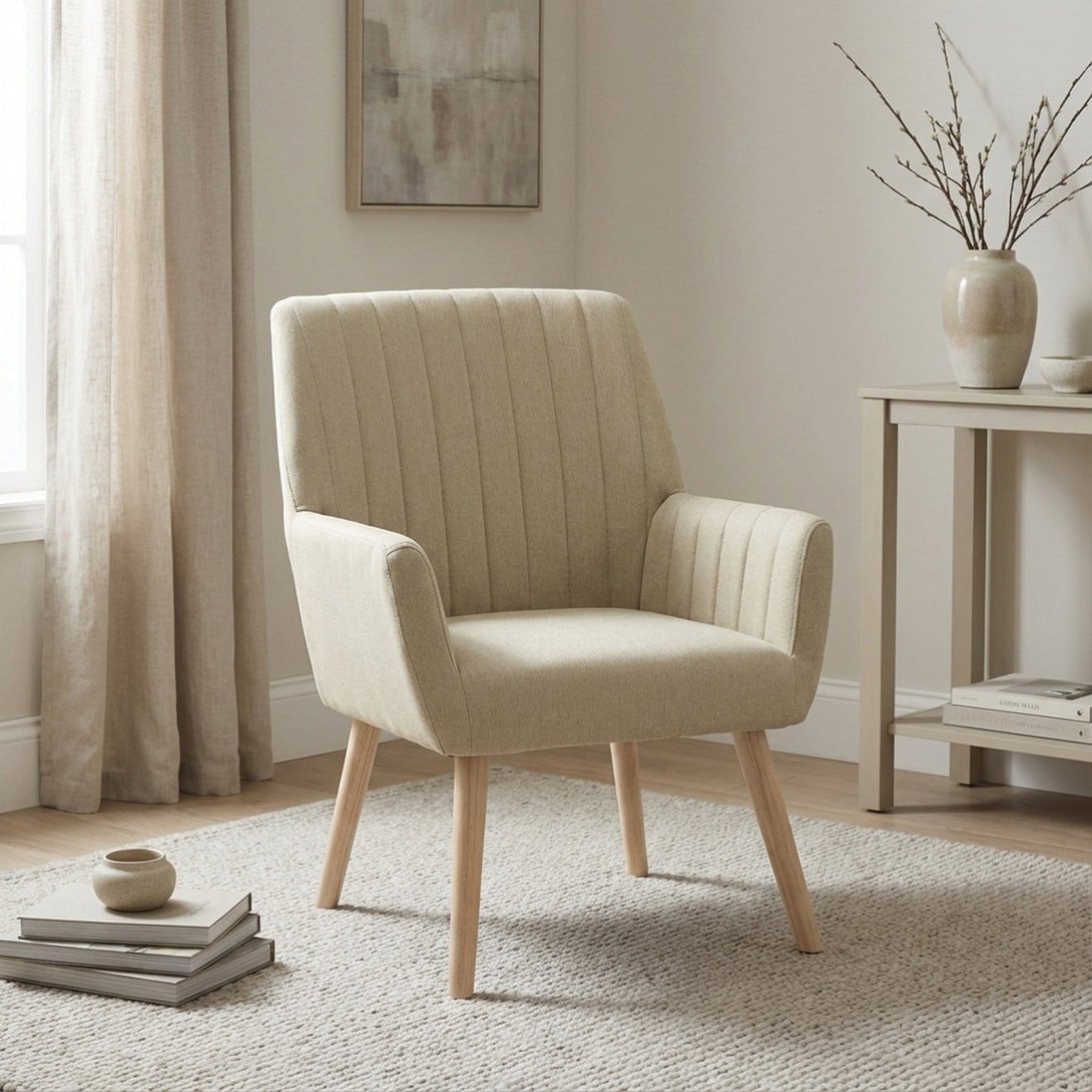 Niva Linen Armchair - Linen Beige